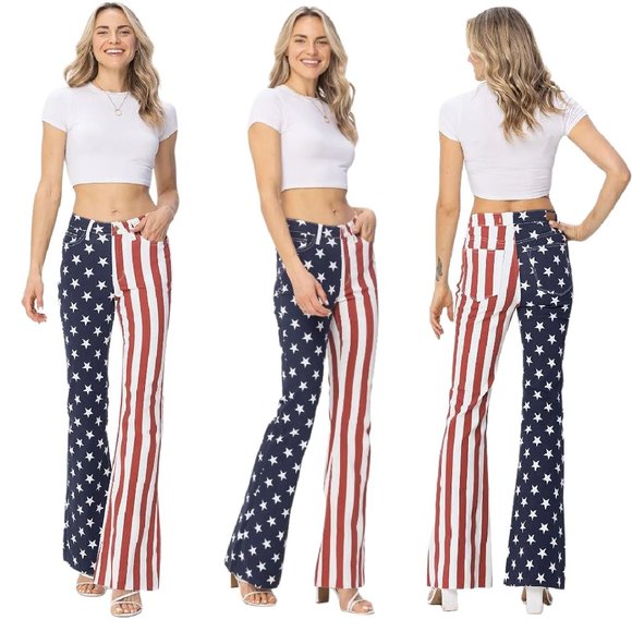 American Flag Print Flare Jeans by Judy Blue - Picture 5 of 6